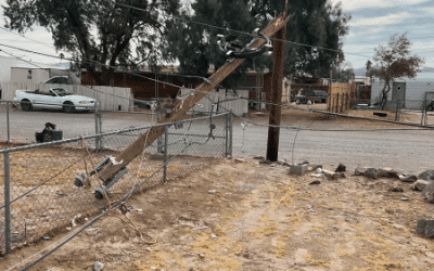 TRASH TRUCK TAKES DOWN THREE POWER POLES AND CAUSES OUTAGE
